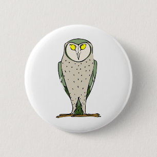 Badge Rond 5 Cm Chouette étoilée