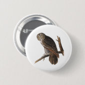 Badge Rond 5 Cm Chouette grise (Devant & derrière)