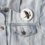 Badge Rond 5 Cm Chouette grise (En situation)