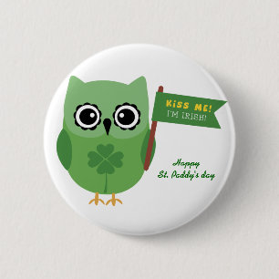 Badge Rond 5 Cm Chouette irlandaise
