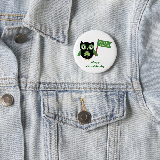 Badge Rond 5 Cm Chouette irlandaise (En situation)