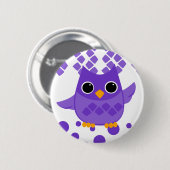 Badge Rond 5 Cm Chouette pourpre (Devant & derrière)