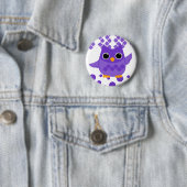 Badge Rond 5 Cm Chouette pourpre (En situation)