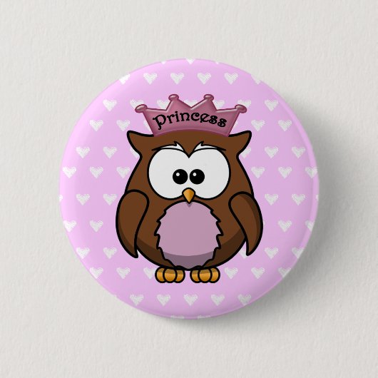 Badge Rond 5 Cm chouette princesse (Devant)