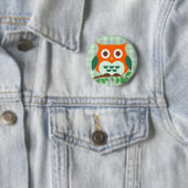 Badge Rond 5 Cm Chouette sur une branche (En situation)