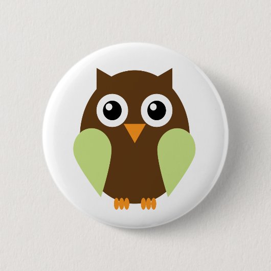 Badge Rond 5 Cm Chouette verte (Devant)