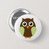 Badge Rond 5 Cm Chouette verte (Devant & derrière)