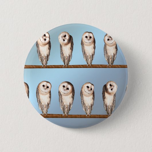 Badge Rond 5 Cm Chouettes curieuses (Devant)