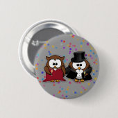 Badge Rond 5 Cm chouettes de champagne (Devant & derrière)