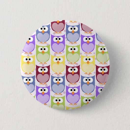 Badge Rond 5 Cm Chouettes mignonnes, Chouette Motif, Chouettes pou (Devant)