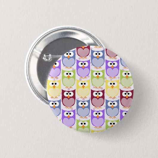 Badge Rond 5 Cm Chouettes mignonnes, Chouette Motif, Chouettes pou (Devant & derrière)