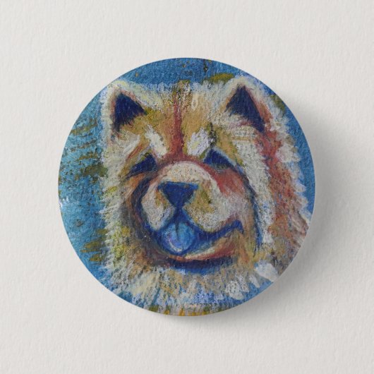 Badge Rond 5 Cm Chow Chow Abstrait (Devant)