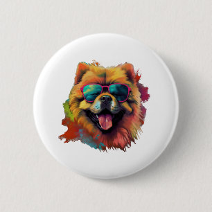 Badge Rond 5 Cm Chow Chow Chien Chien chinois race pour un Chow Ch