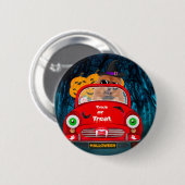 Badge Rond 5 Cm Chow Chow Chig Conduire voiture effrayant Hallowee (Devant & derrière)