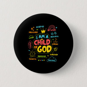 Badge Rond 5 Cm Chrétien Je Suis Un Enfant De Dieu Jésus Foi Enfan