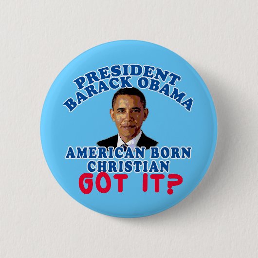 Badge Rond 5 Cm Chrétien né américain de Barack Obama (Devant)