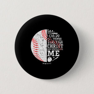 Badge Rond 5 Cm Chrétiens Baseball Philippiens 4_13 Je peux faire