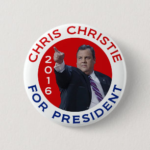 Badge Rond 5 Cm Chris Christie pour le président 2016