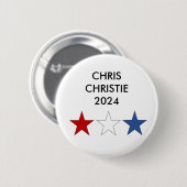 Badge Rond 5 Cm Chris Christie pour President 2024 Button (Devant & derrière)