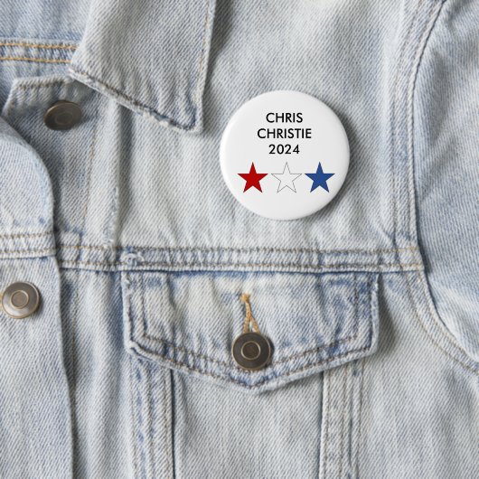 Badge Rond 5 Cm Chris Christie pour President 2024 Button (En situation)