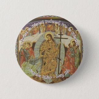 Badge Rond 5 Cm Christ chrétien orthodoxe ressuscité Anglais 2024