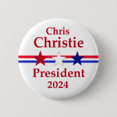 Badge Rond 5 Cm Christ Christie Président 2024 (Devant)