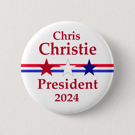 Badge Rond 5 Cm Christ Christie Président 2024 (Devant)