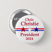 Badge Rond 5 Cm Christ Christie Président 2024 (Devant & derrière)