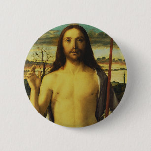 Badge Rond 5 Cm Christ en bénédiction par Giovanni Bellini