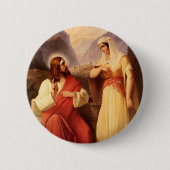 Badge Rond 5 Cm Christ et Samaritain par Christian Schleisner (Devant)
