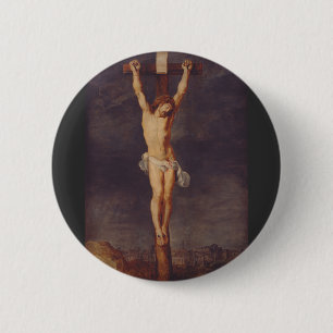 Badge Rond 5 Cm Christ mort sur la croix par Pierre Paul Rubens Ar