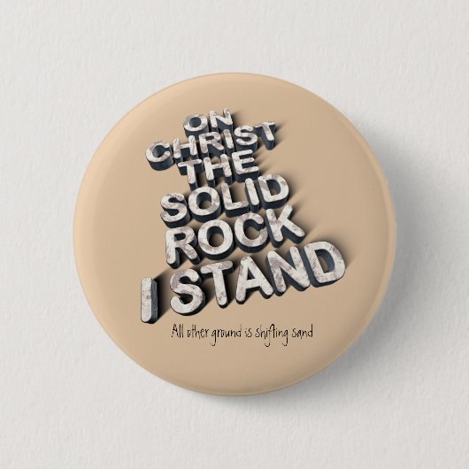 Badge Rond 5 Cm Christ solide rock christian bible citation typogr (Devant)