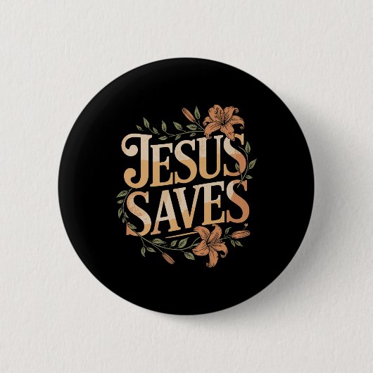 Badge Rond 5 Cm Christan Jésus économise Premium (Devant)