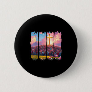 Badge Rond 5 Cm Christian 4 juillet Patriotique Religieux Jésus Cr