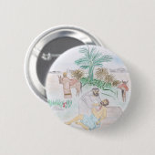 Badge Rond 5 Cm Christian Artwork Le bon samaritain (Devant & derrière)