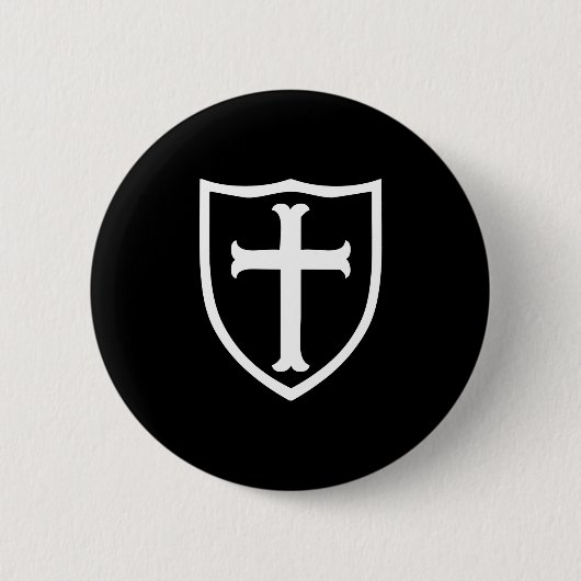 Badge Rond 5 Cm Christian Church Cross Knight Shield étude cadeau (Devant)