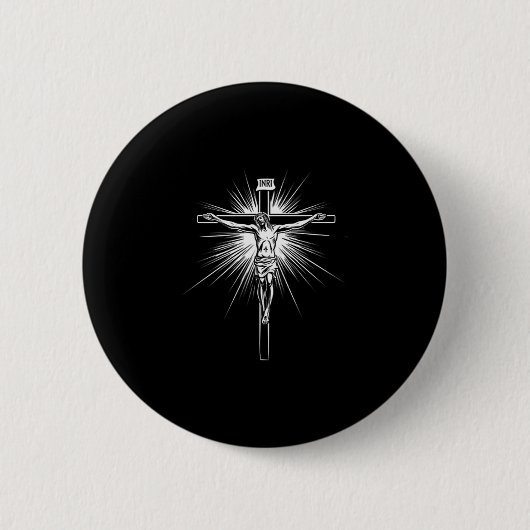 Badge Rond 5 Cm Christian Cross Jesus Christ Men Women Christians (Devant)