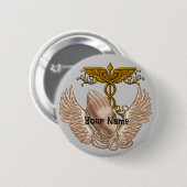 Badge Rond 5 Cm Christian Nurse Hands (Devant & derrière)