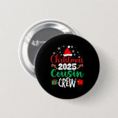 Badge Rond 5 Cm Christmas 2025 Cousin Crew Xmas Matching Family Gr (Devant & derrière)