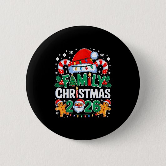 Badge Rond 5 Cm Christmas 2026 Family Matching Xmas Team Santa Squ (Devant)