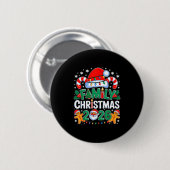 Badge Rond 5 Cm Christmas 2026 Family Matching Xmas Team Santa Squ (Devant & derrière)