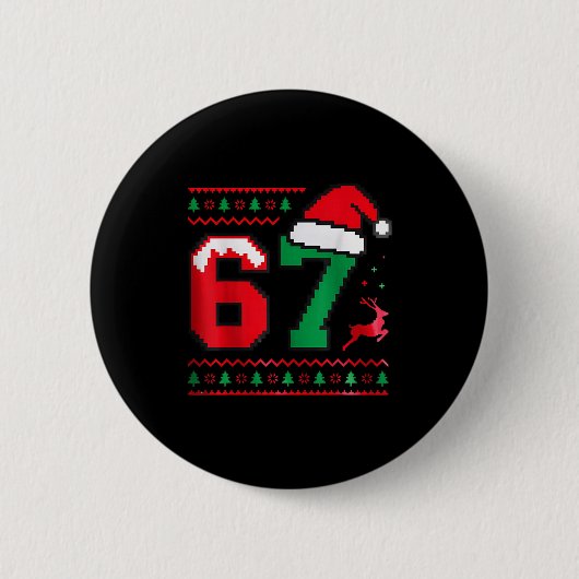 Badge Rond 5 Cm Christmas 67 Ugly Sweater Number 67 Design (Devant)