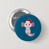 Badge Rond 5 Cm Christmas Axolotl  (Devant & derrière)