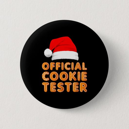 Badge Rond 5 Cm Christmas Baking Crew Cookie Tester Xmas Pajamas (Devant)