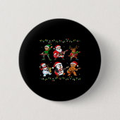 Badge Rond 5 Cm Christmas Band Santa Elf Reindeer Guitar Rock And (Devant)