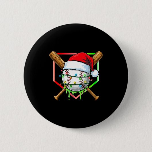 Badge Rond 5 Cm Christmas Baseball Drip Ice Cream Drip Baseball Lo (Devant)
