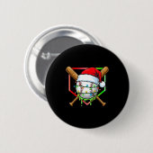 Badge Rond 5 Cm Christmas Baseball Drip Ice Cream Drip Baseball Lo (Devant & derrière)