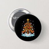 Badge Rond 5 Cm Christmas Baseball Tree Lights Xmas (Devant & derrière)