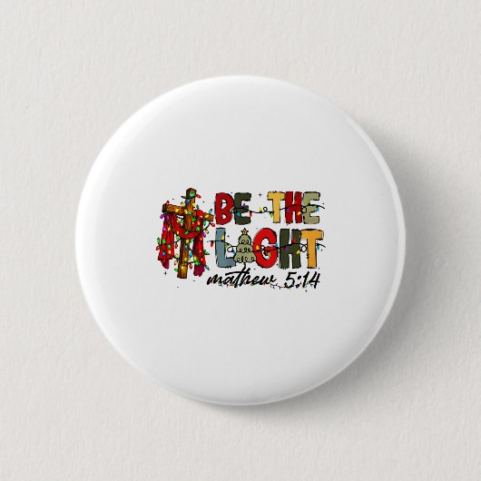 Badge Rond 5 Cm Christmas Be The Light Sun Matthew 5_14 Bible Chri (Devant)