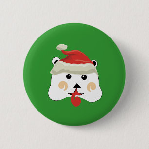 Badge Rond 5 Cm Christmas Bear